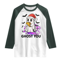 Funny Ghost Halloween Christmas Raglan Shirt Ghost You - Wonder Print Shop