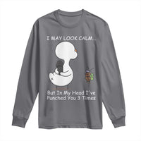 Duck Sarcastic Farm Long Sleeve Shirt In My Head I Have Pecked You 3 Times - Wonder Print Shop