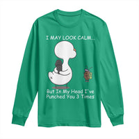 Duck Sarcastic Farm Long Sleeve Shirt In My Head I Have Pecked You 3 Times - Wonder Print Shop