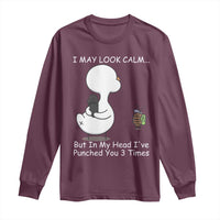 Duck Sarcastic Farm Long Sleeve Shirt In My Head I Have Pecked You 3 Times - Wonder Print Shop