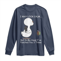 Duck Sarcastic Farm Long Sleeve Shirt In My Head I Have Pecked You 3 Times - Wonder Print Shop