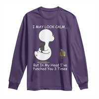 Duck Sarcastic Farm Long Sleeve Shirt In My Head I Have Pecked You 3 Times - Wonder Print Shop