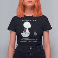 Duck Sarcastic Farm T Shirt For Women In My Head I Have Pecked You 3 Times - Wonder Print Shop