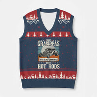 Some Grandpas Play Bingo Real Grandpas Drive Hotrods V-Neck Knit Sweater Vest 1932 American Classic Hotrod