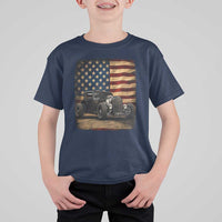 1932 American Classic Hotrod US Flag 4th of July T Shirt For Kid