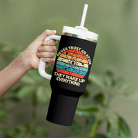 Never Trust An Atom They Make Up Everything Tumbler With Handle Funny Science - Wonder Print Shop