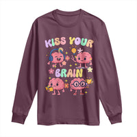 Kiss Your Brain Long Sleeve Shirt Funny Teacher - Wonder Print Shop