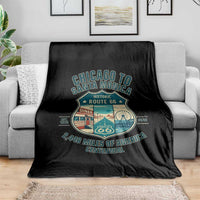 Route Highway 66 Chicago Santa Monica Vintage America Road Trip Throw Blanket