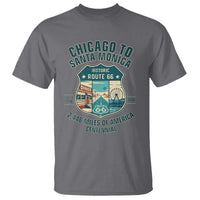 Route Highway 66 Chicago Santa Monica Vintage America Road Trip T Shirt