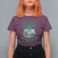Route Highway 66 Chicago Santa Monica Vintage America Road Trip T Shirt For Women
