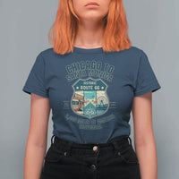 Route Highway 66 Chicago Santa Monica Vintage America Road Trip T Shirt For Women