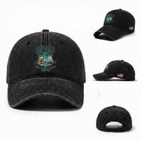Route Highway 66 Chicago Santa Monica Vintage America Road Trip Washed Cotton Baseball Cap