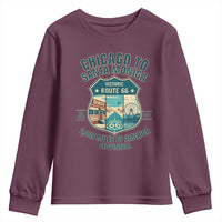 Route Highway 66 Chicago Santa Monica Vintage America Road Trip Youth Sweatshirt