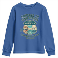Route Highway 66 Chicago Santa Monica Vintage America Road Trip Youth Sweatshirt