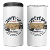 Route Highway 66 Map Chicago to Santa Monica 4 in 1 Can Cooler Tumbler Vintage America Road Trip Americana