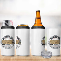 Route Highway 66 Map Chicago to Santa Monica 4 in 1 Can Cooler Tumbler Vintage America Road Trip Americana