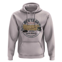 Route Highway 66 Map Chicago to Santa Monica Hoodie Vintage America Road Trip Americana