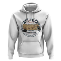 Route Highway 66 Map Chicago to Santa Monica Hoodie Vintage America Road Trip Americana