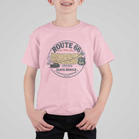 Route Highway 66 Map Chicago to Santa Monica T Shirt For Kid Vintage America Road Trip Americana