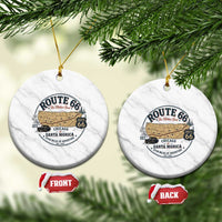 Route Highway 66 Map Chicago to Santa Monica Ceramic Ornament Vintage America Road Trip Americana