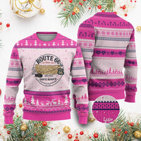 Route Highway 66 Map Chicago to Santa Monica Ugly Christmas Sweater Vintage America Road Trip Americana