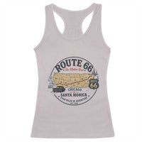 Route Highway 66 Map Chicago to Santa Monica Racerback Tank Top Vintage America Road Trip Americana