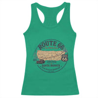 Route Highway 66 Map Chicago to Santa Monica Racerback Tank Top Vintage America Road Trip Americana