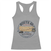 Route Highway 66 Map Chicago to Santa Monica Racerback Tank Top Vintage America Road Trip Americana