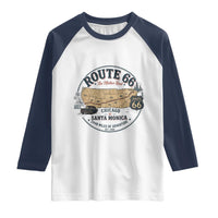 Route Highway 66 Map Chicago to Santa Monica Raglan Shirt Vintage America Road Trip Americana