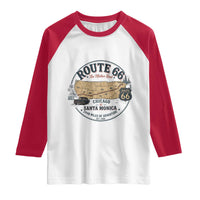Route Highway 66 Map Chicago to Santa Monica Raglan Shirt Vintage America Road Trip Americana