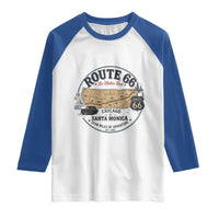 Route Highway 66 Map Chicago to Santa Monica Raglan Shirt Vintage America Road Trip Americana