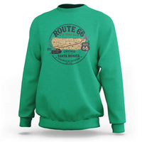Route Highway 66 Map Chicago to Santa Monica Sweatshirt Vintage America Road Trip Americana