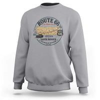 Route Highway 66 Map Chicago to Santa Monica Sweatshirt Vintage America Road Trip Americana