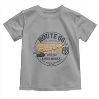 Route Highway 66 Map Chicago to Santa Monica Toddler T Shirt Vintage America Road Trip Americana
