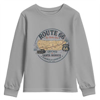Route Highway 66 Map Chicago to Santa Monica Youth Sweatshirt Vintage America Road Trip Americana