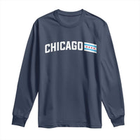 Sweet Chicago Flag Red Six Pointed Stars Long Sleeve Shirt