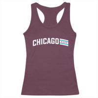 Sweet Chicago Flag Red Six Pointed Stars Racerback Tank Top