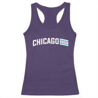Sweet Chicago Flag Red Six Pointed Stars Racerback Tank Top