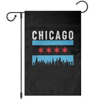 Vintage Chicago City Skyline Flag Garden Flag