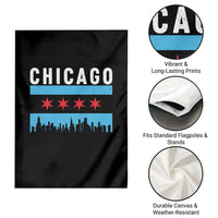 Vintage Chicago City Skyline Flag Garden Flag
