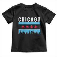 Vintage Chicago City Skyline Flag Toddler T Shirt