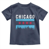 Vintage Chicago City Skyline Flag Toddler T Shirt
