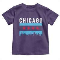 Vintage Chicago City Skyline Flag Toddler T Shirt