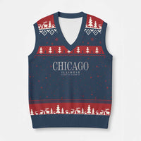 Chicago Illinois IL Est 1837 Vintage Travel Souvenir V-Neck Knit Sweater Vest