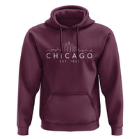 Chicago Downtown Skyline Minimalist Illinois Souvenir Hoodie