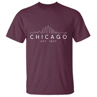 Chicago Downtown Skyline Minimalist Illinois Souvenir T Shirt