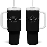 Chicago Downtown Skyline Minimalist Illinois Souvenir Tumbler With Handle