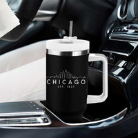 Chicago Downtown Skyline Minimalist Illinois Souvenir Tumbler With Handle