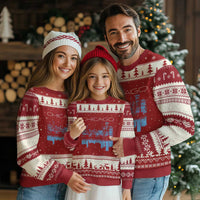 Chicago City Skyline Night Lights Ugly Christmas Sweater