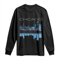 Chicago City Skyline Night Lights Long Sleeve Shirt